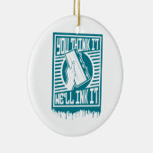 Ruitenkijkhoek Afdrukken Obey Ink-ontwerp Keramisch Ornament (Rechts)