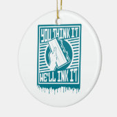 Ruitenkijkhoek Afdrukken Obey Ink-ontwerp Keramisch Ornament (Links)