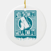 Ruitenkijkhoek Afdrukken Obey Ink-ontwerp Keramisch Ornament (Achterkant)