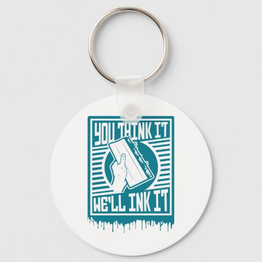 Ruitenkijkhoek Afdrukken Obey Ink-ontwerp Sleutelhanger (Voorkant)