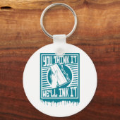 Ruitenkijkhoek Afdrukken Obey Ink-ontwerp Sleutelhanger (Voorkant)