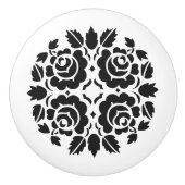 Ruitenknop zwart-wit keramische knop (Voorkant)