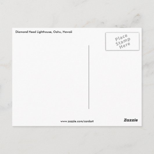 ruitenkopblauwe vuurtoren briefkaart (Achterkant)