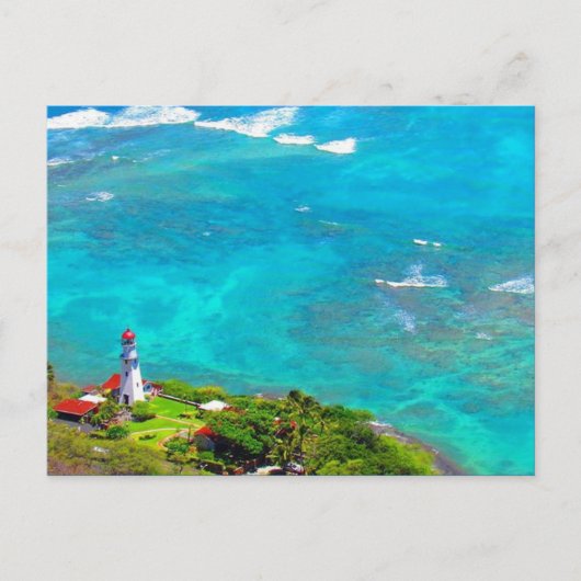 ruitenkopblauwe vuurtoren briefkaart (Voorkant)