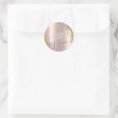 Ruitenlampen, Roos gouden regenboogschijven Ronde Sticker (Tas)