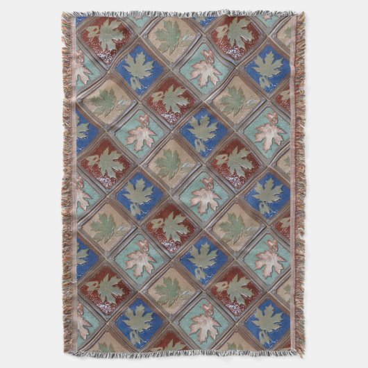 Ruitenmand, paarse bladeren deken (Voorkant Verticaal)