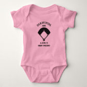 Ruitenmeisjes vriend baseball baby bodysuit shirt (Voorkant)