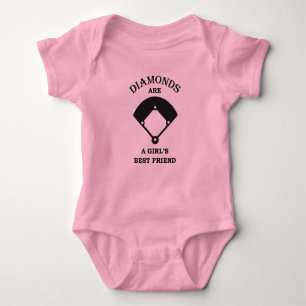 Ruitenmeisjes vriend baseball baby bodysuit shirt