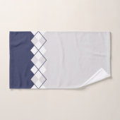 Ruitenpatroon in lichtgrijs, marinblauw, wit bad handdoek (Handdoek)