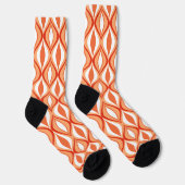 Ruitenpatroon met middeleeuwen, Oranje en wit Sokken (Rechts)