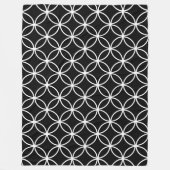 Ruitenpatroon met zwarte en witte cirkels fleece deken (Voorkant)