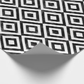Ruitenpatroon met zwarte en witte Waterverf Cadeaupapier (Hoek)