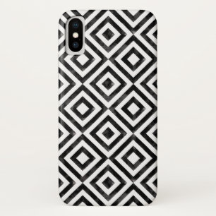 Ruitenpatroon met zwarte en witte Waterverf Case-Mate iPhone Case