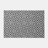 Ruitenpatroon met zwarte en witte Waterverf Deurmat (Voorkant)