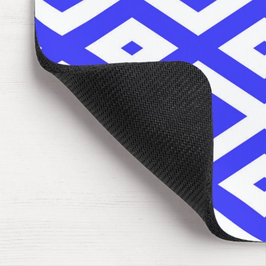 Ruitenpatroon van koninklijk blauw en wit muismat (Hoek)