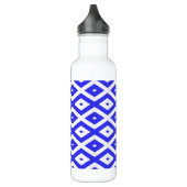 Ruitenpatroon van koninklijk blauw en wit waterfles  (Links)