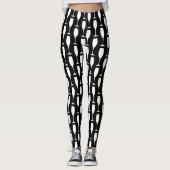 Ruitenpatroon van zwart-witte champagne leggings (Voorkant)