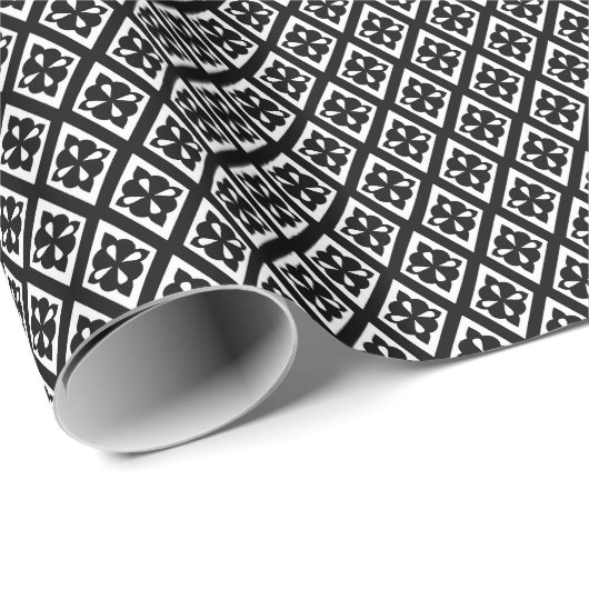 Ruitenpatroon - zwart-wit cadeaupapier (Rol Hoek)