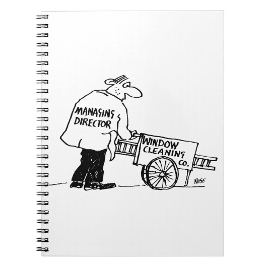 Ruitenreiniger met kar voor het reinigen van ramen notitieboek (Voorkant)