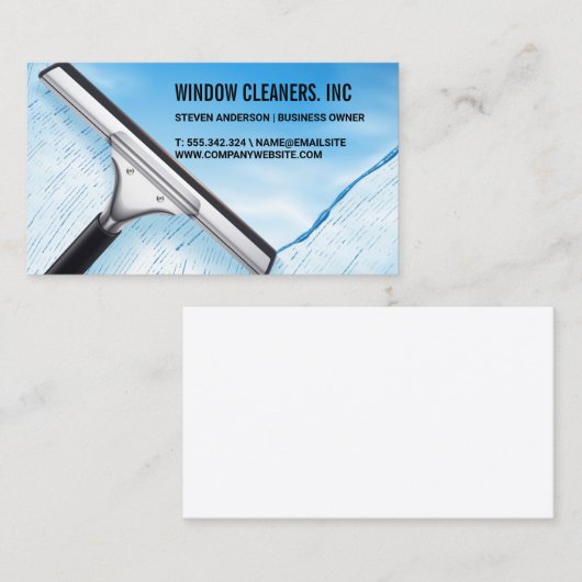 Ruitenreiniger Squeegee | Huis Service Visitekaartje (Voorkant / Achterkant)