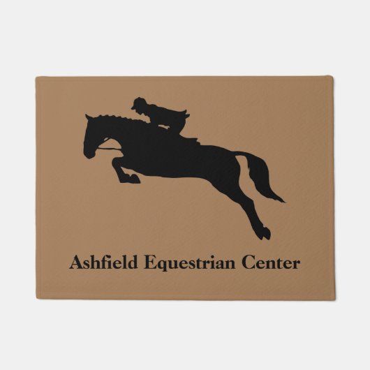 Ruitenrijder met bruine paardenpaardrijder deurmat (Voorkant)