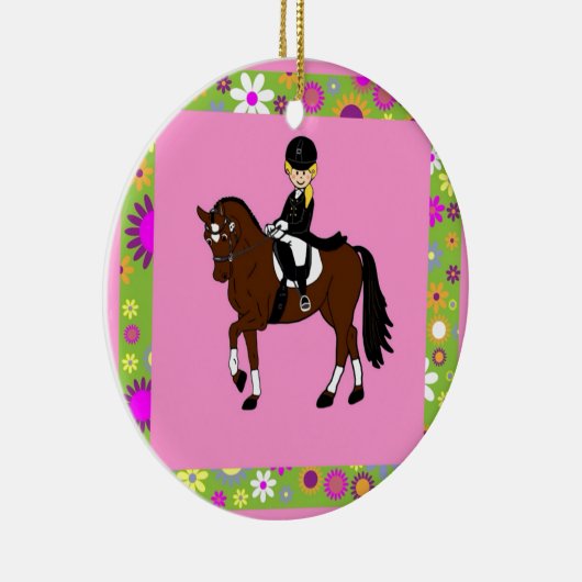 Ruitenrijder van eenouderdieren keramisch ornament (Rechts)