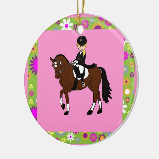 Ruitenrijder van eenouderdieren keramisch ornament (Links)