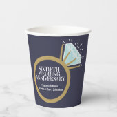 Ruitenring voor 60e trouwdag speelt leuke feiten papieren bekers (Voorkant)