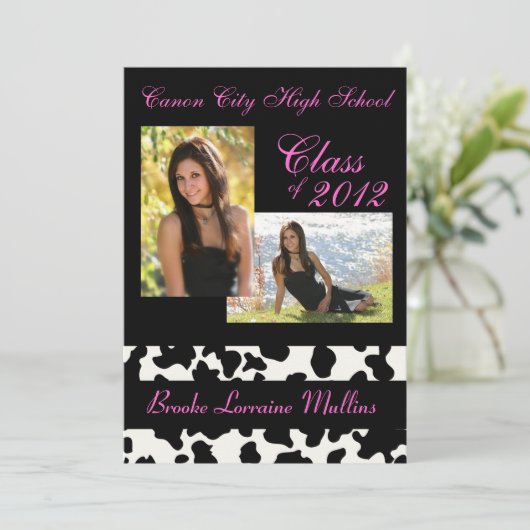 Ruitenroze aankondiging afstuderen (Staand voorkant)