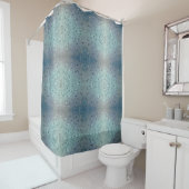 Ruitenspoelen van blauw douchegordijn (In situ)