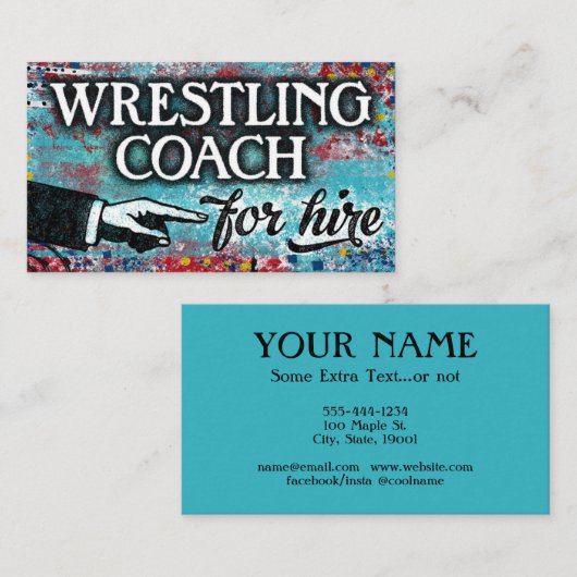 Ruitenstrook voor hire Visitekaartjes - blauw rood (Voorkant / Achterkant)