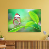 Ruitenvlinder van glas ontspant vers groen canvas afdruk (Insitu (Woonkamer))