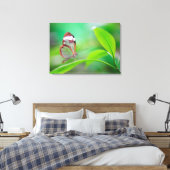 Ruitenvlinder van glas ontspant vers groen canvas afdruk (Insitu (Slaapkamer))