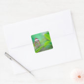 Ruitenvlinder van glas ontspant vers groen vierkante sticker (Envelop)