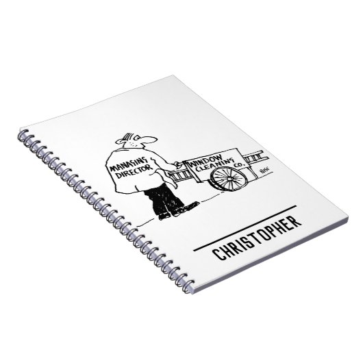 Ruitenwasser met kar voor het schoonmaken van rame notitieboek (Rechterzijde)