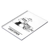 Ruitenwasser met kar voor ramen schoonmaken notitieboek (Linkerzijde)