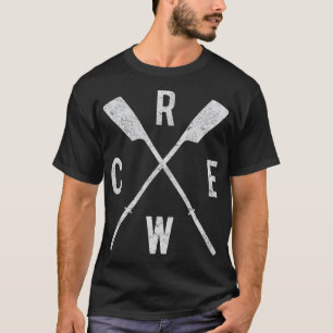 Ruitenwerij Tshirt met kruistoep Rowers team beman