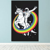 Ruiter Astronaut Eenhoorn  Canvas Afdruk (Insitu (Houten vloer))