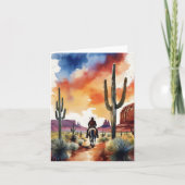 Ruiter bij Dusk Cowboy Kaart (Voorkant)
