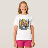 ruiter en paard meisjes T-shirt (Voorkant volledig)