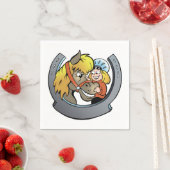 ruiter en paard papier servetten (Insitu)