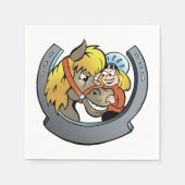 ruiter en paard papier servetten (Voorkant)