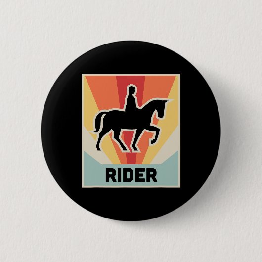Ruiter paardrijden ronde button 5,7 cm (Voorkant)