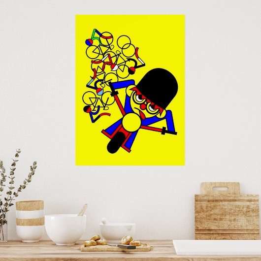 Ruiter van de Franse motorfiets Poster (Keuken)