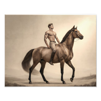 Ruiter van Legenden - Paardrijden Hunk Foto Afdruk