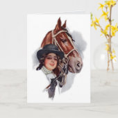 Ruiter Vrouw Kaart (Gele Bloem)