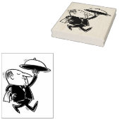 Ruiter zwart-Stropdas ober rubberen kunststempel Rubberstempel (Gestempeld)
