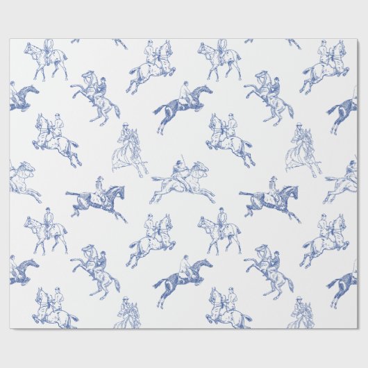 ruiterblauw wit toilet cadeaupapier (Vlak)