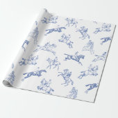 ruiterblauw wit toilet cadeaupapier (Uitgerold)