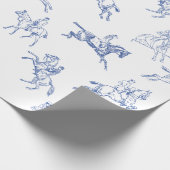  ruiterblauw wit toilet cadeaupapier (Hoek)